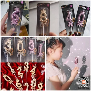 เทียนวันเกิด เทียนตัวเลขแบบมีมงกุฎ เทียนผูกโบว์ เทียนเมทัลลิค เทียนปักเค้ก เทียนเลขฉลองครบรอบ