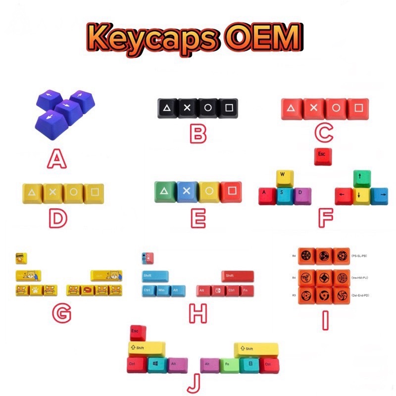 Keycaps ปุ่มแต่งคีย์บอร์ด รูปแบบ OEM วัสดุ PBT (ใส่กับแมคคานิคอลคีย์บอร์ดเท่านั้น) ส่งฟรี
