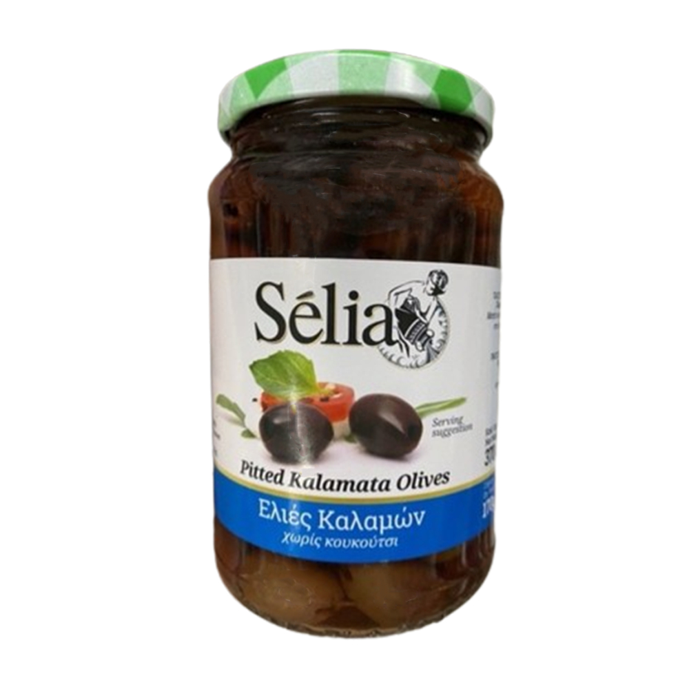 Selia Pitted Kalamata Olives Pitted Black Kalamata Olives 170g