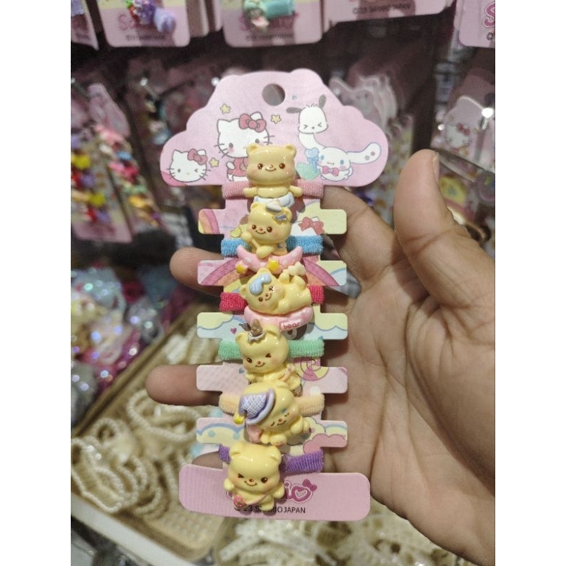 ยางรัดผมน้องหมีเนย บัตเตอร์แบร์ แผง6อัน ขายส่งยกโหล12แผงสุดคุ้ม