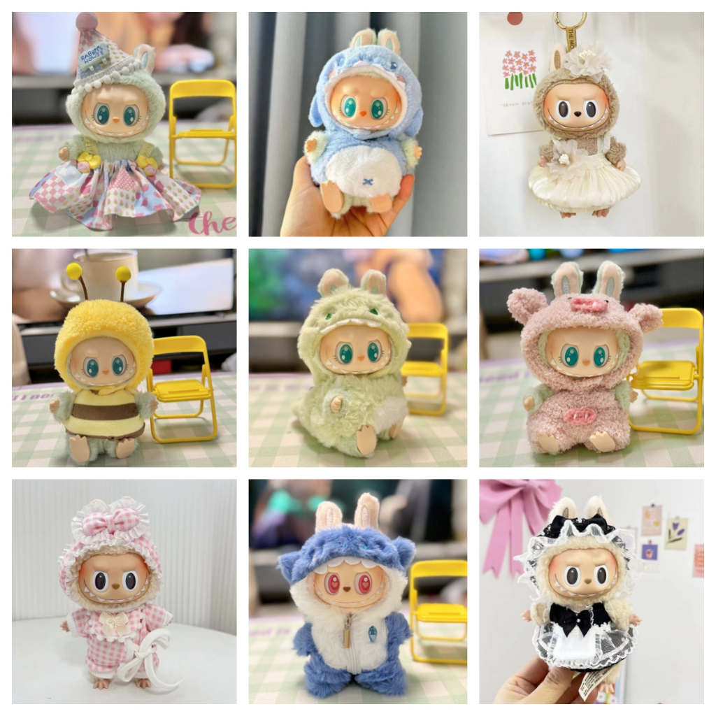 NEW Labubu ชุดเสื้อผ้าลาบูบู้ มาใหม่สวยๆ ชุดน่ารักๆ มาเลือกให้น้องลาบูบู้กันเถอะ ขนาด15ซม