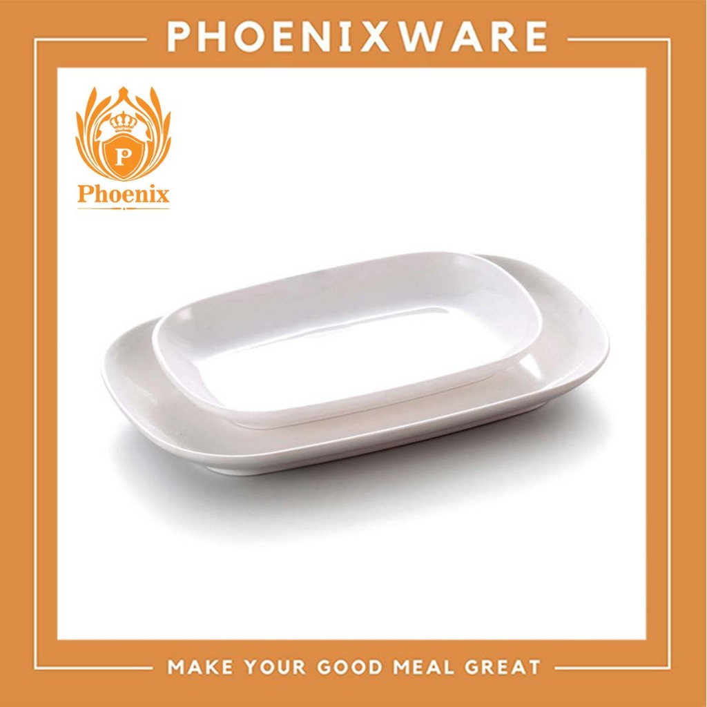 จานเปลใบบัว 9 นิ้ว 10 นิ้ว 11 นิ้ว เมลามีน สีขาว Phoenix 1309 1310 1311