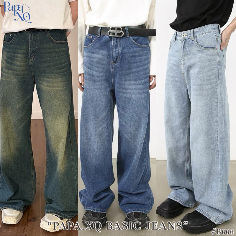 PAPA.XQ BASIC JEANS #B666 (NEW! กางเกงยีนส์ขากระบอก ทรงสวย ต้องมีครบทุกสีนะค้าบ )