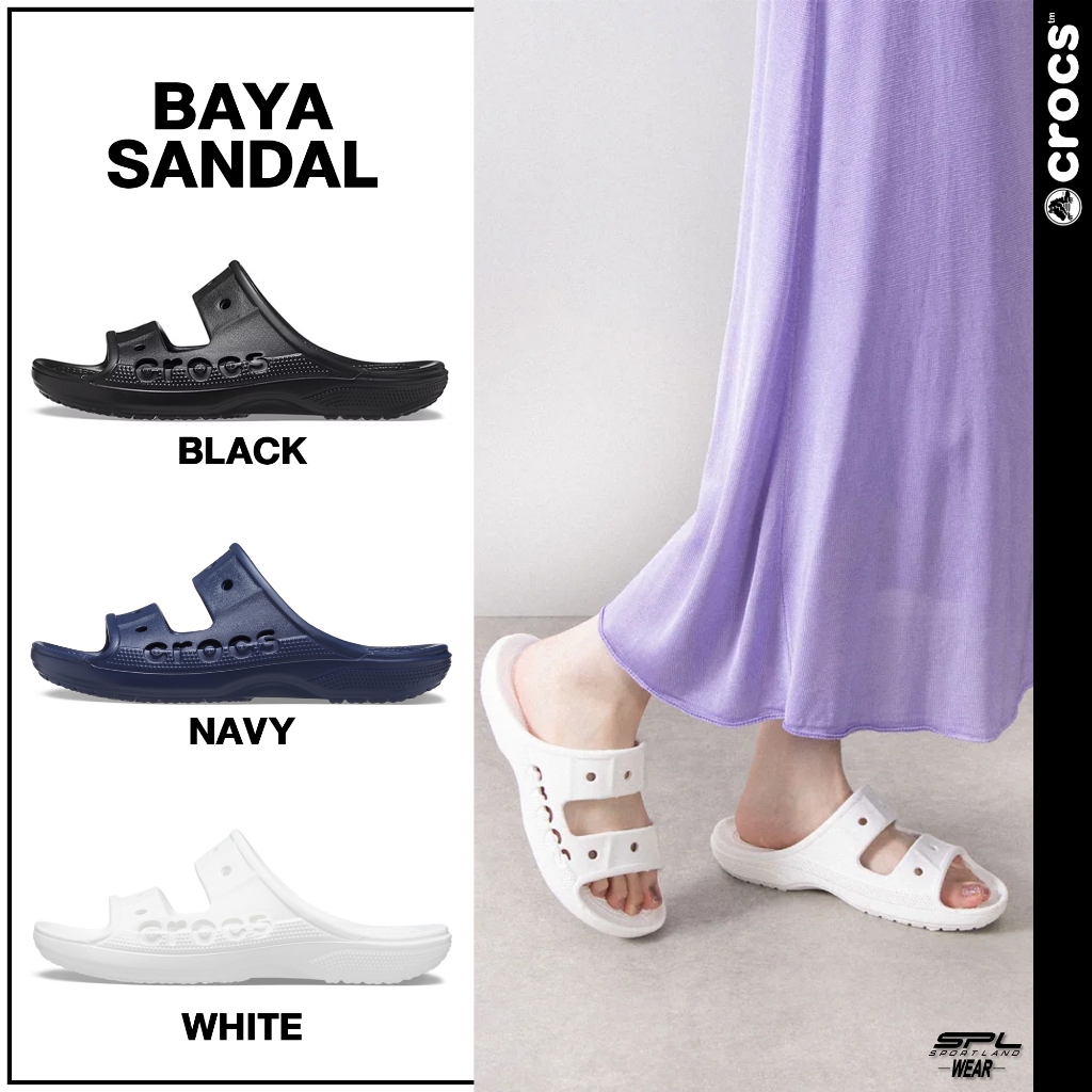 Crocs Collection รองเท้าแตะ UX Baya Sandal 207627-001 / 207627-100 / 207627-410