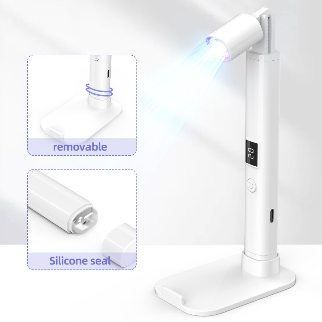 ไฟฉาย (แบบมีขาตั้ง) ล็อคอะไหล่ ปรับองศา พับเก็บได้  ล็อคสีเจล พกพาง่าย ชาร์ตไฟ Type-C - รูปที่ 4