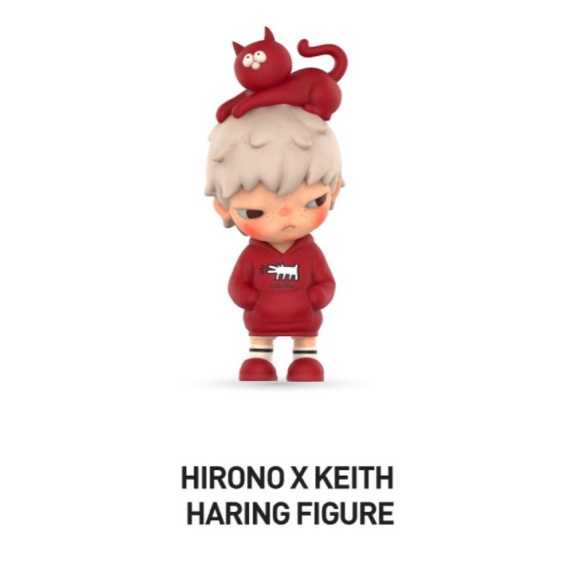 POPMART พร้อมส่ง Hirono x Keith Haring Figure/ฮิโรโนะ/ฮู้ดแดง/แมวแดง/ใหม่ไม่แกะ สภาพ 100%