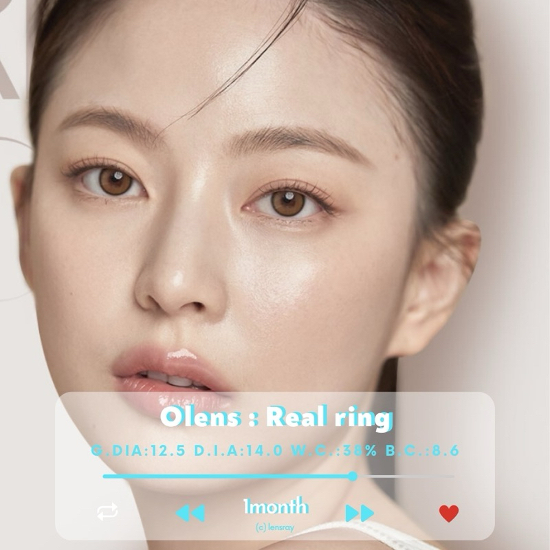(รายเดือน/เติมของแล้ว ) OLens Real Ring สี Brown / Gray คอนแทคเลนส์แท้รายเดือนพร้อมส่ง มีสายตาปกติและค่าสายตา