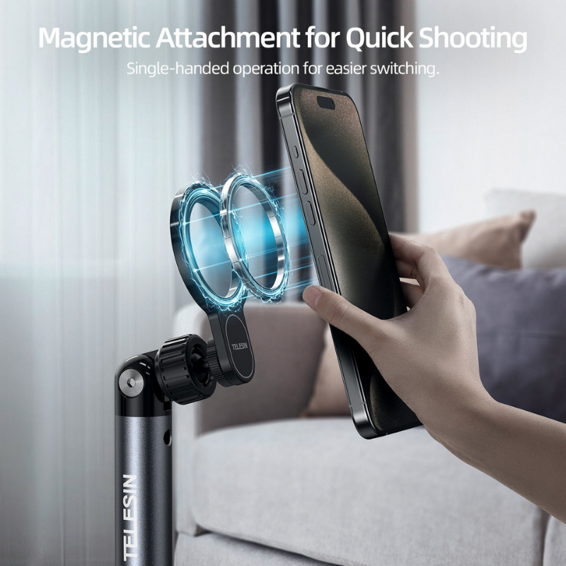 Telesin ขาตั้งพื้นแม่เหล็ก Mobile Video Live Streaming Floor Stand with Magsafe