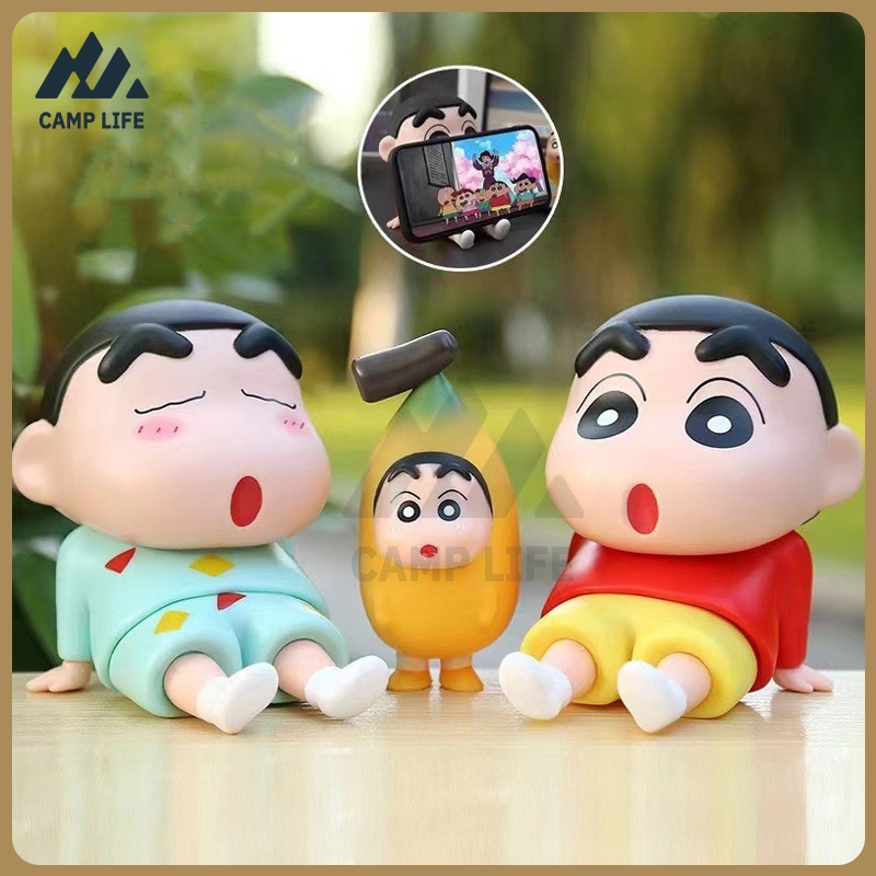 CAMP LIFE Crayon Shin-chan Mobile phone holder อุปกรณ์ต่อพ่วงอะนิเมะโมเดลฟิกเกอร์ ชินจังน่ารัก เดสก์ท็อปมือถือ ใช้ตั้งโท