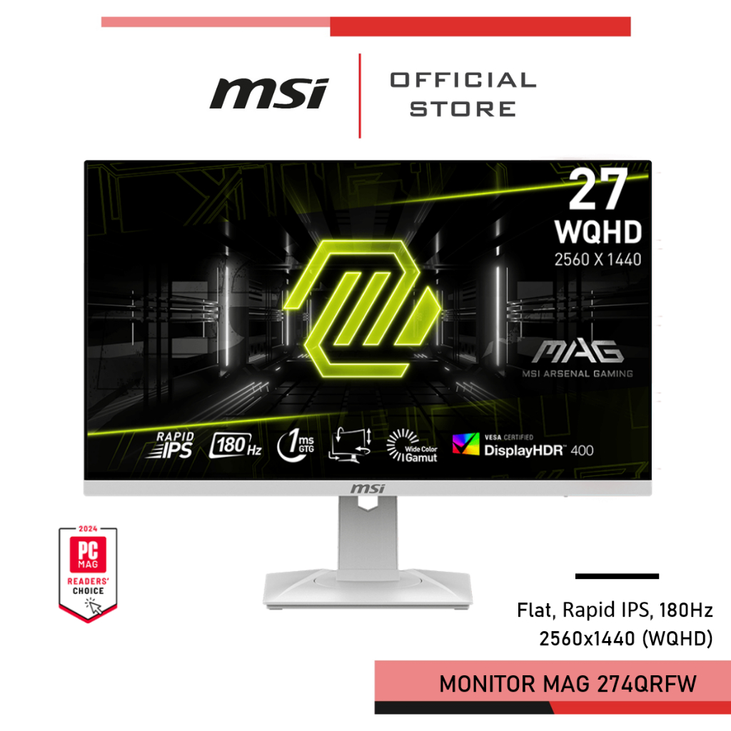 MSI MAG 274QRFW Monitor จอคอมพิวเตอร์ 27" (69 cm) 2K 2560 x 1440 (WQHD)