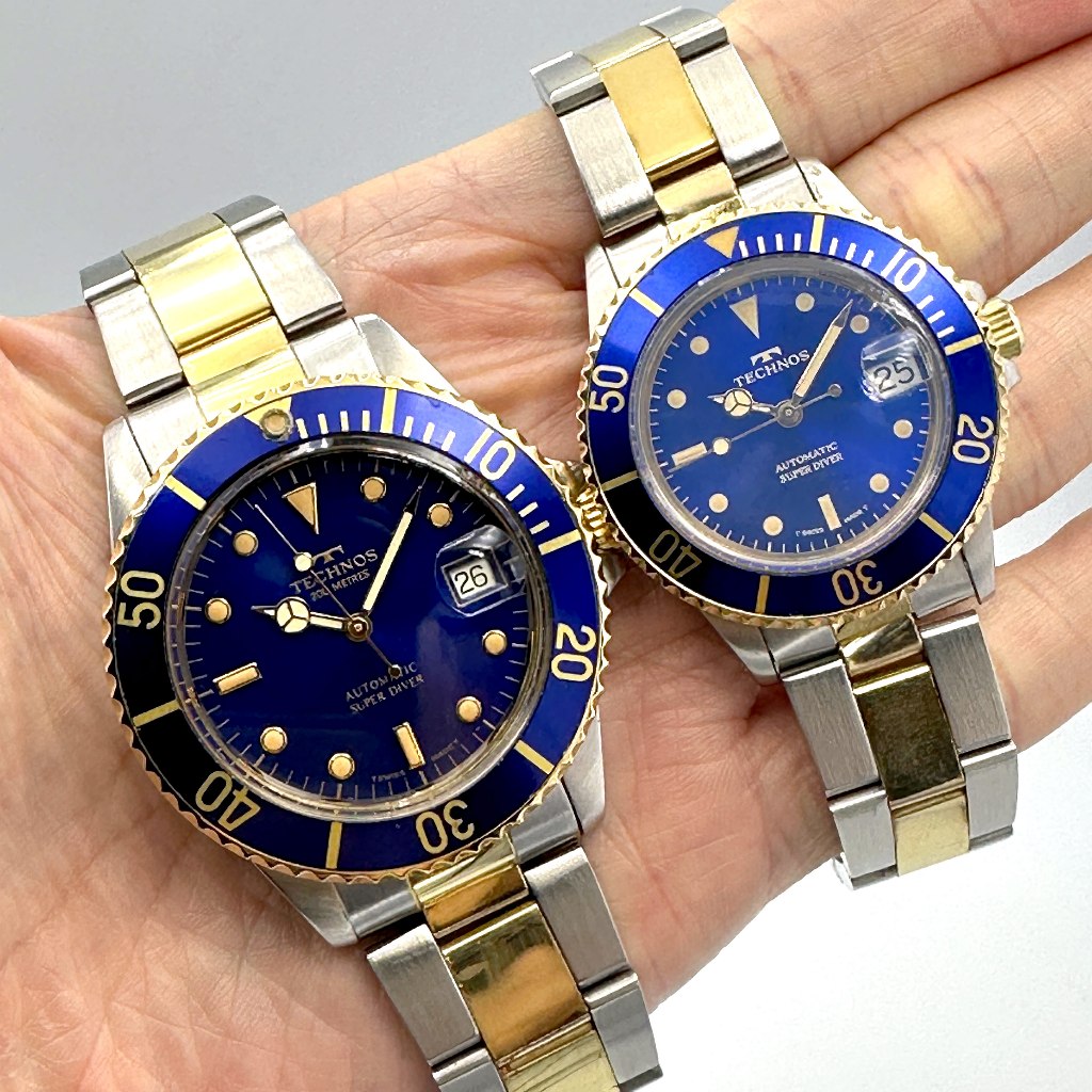 นาฬิกามือสอง TECHNOS Super Diver 200m Automatic Date ขนาดตัวเรือน 34,39 mm. (2 เรือน)
