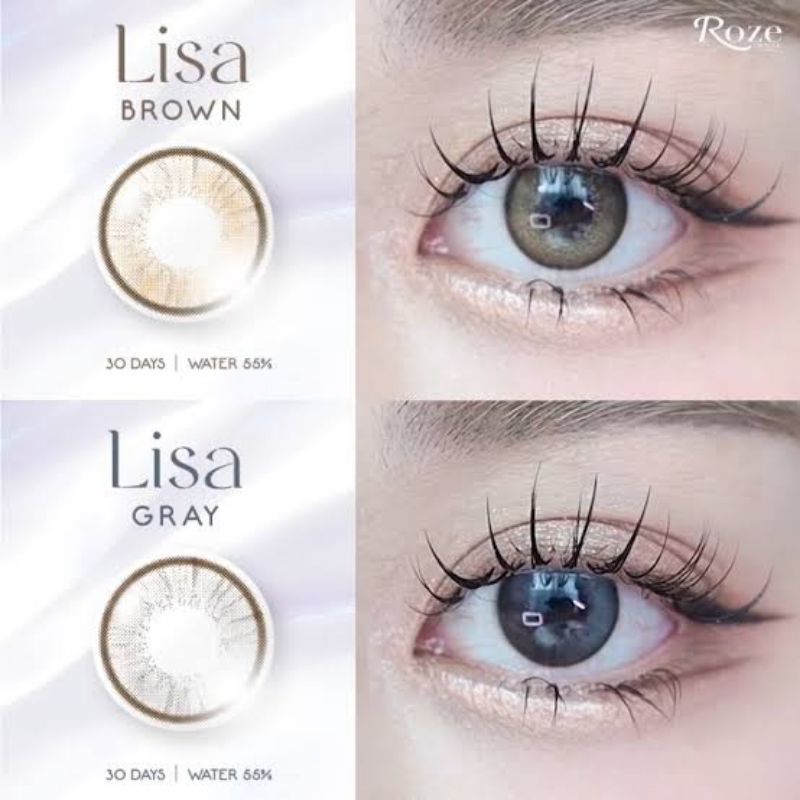 💓คอนแทคเลนส์⭐ขนาดกลาง⭐Gray⭐Brown✨Lisa (Rozelens)สายตาปกติ