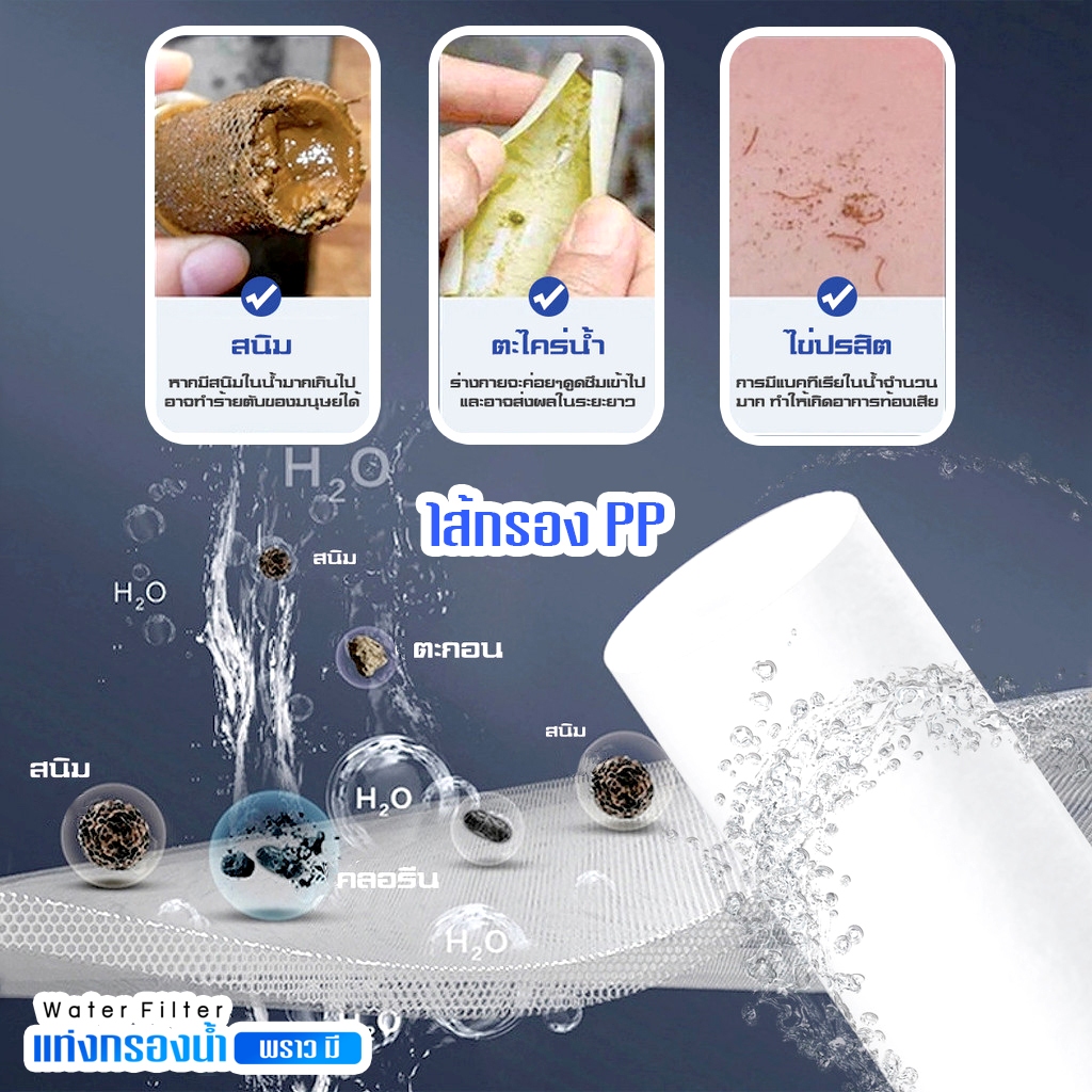 แท่งกรองน้ำ ProudMe ฟิลเตอร์กรองน้ำ เปลี่ยนไส้กรองได้ กรองสิ่งเจือปนจากน้ำ ไส้กรองPP 5 ไมครอน C45 - รูปที่ 4