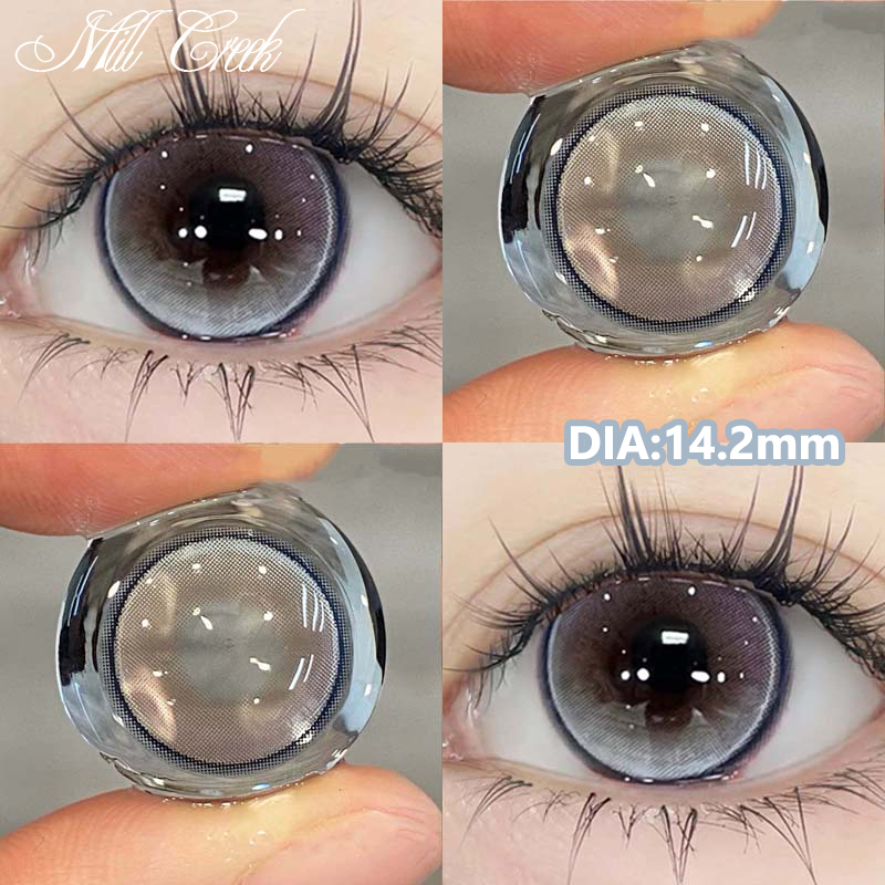 COD[จัดส่ง2-3วัน] MILL CREEK คอนแทคเลนส์ สีฟ้า 14.2mm 0.00~8.00 องศา 12 เดือน เลนส์สายตาสั้นสี แต่งหน้า