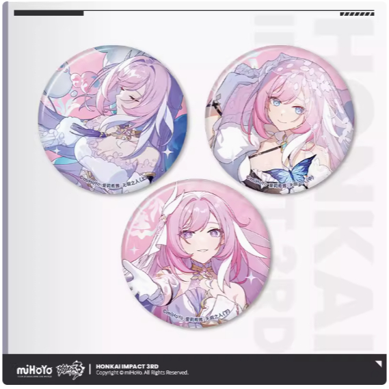 Pre-order เข็มกลัด เซ็ต3ชิ้น Honkai impact ออฟฟิลเชียล