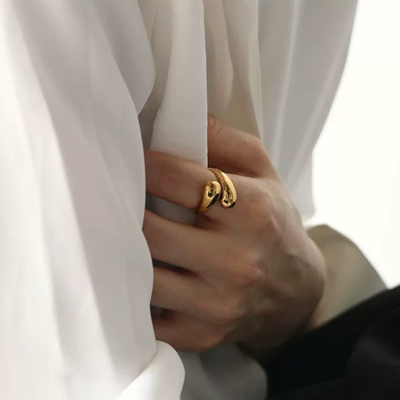 【#094】แหวน ไขว้มาใหม่ เรียบไม่มีเพชร แหวนรายหยดน้ำ งานสแตนเลส ราคา ถูกที่สุด ดีลบีเคเค แกลเลอรีภาพที่ 9