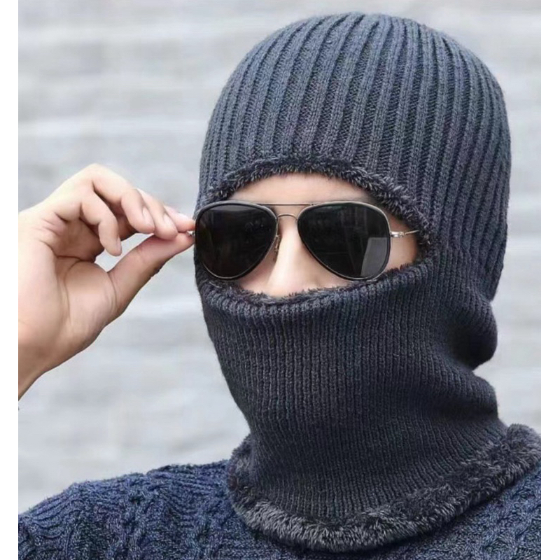 [ผู้ใหญ่ปิดคอ] HLA หมวกไหมพรมกันหนาว แบบปิดคอ บุขนด้านใน ใส่อุ่น
