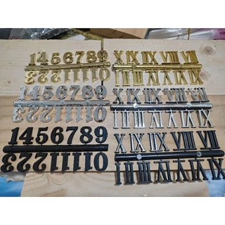 ชุดตัวเลข นาฬิกาแขวน เลขโรมัน เลขอารบิก สีดำ สีทอง สีเงิน