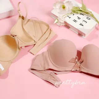 เสื้อในมีโครง ทรงเต้าใหญ่ ฟองน้ำบาง 2 ตะขอ สีพื้น #keeya3070