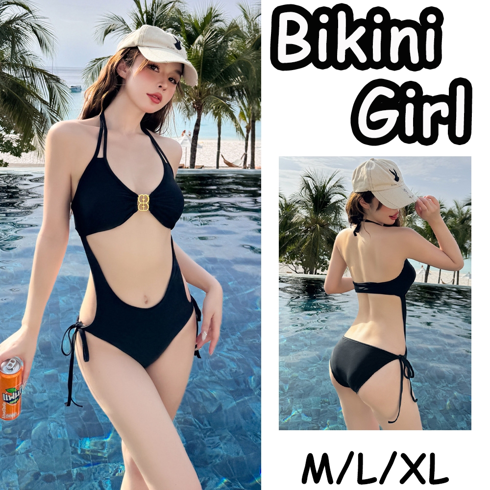 bikini.girl ชุดไปทะเล🩱ชุดว่ายน้ำผู้หญิง💕ดีไซน์คอเสื้อแบบคล้องคอแบบชิ้นเดียว🚚ส่งไวจากไทย1-3วัน