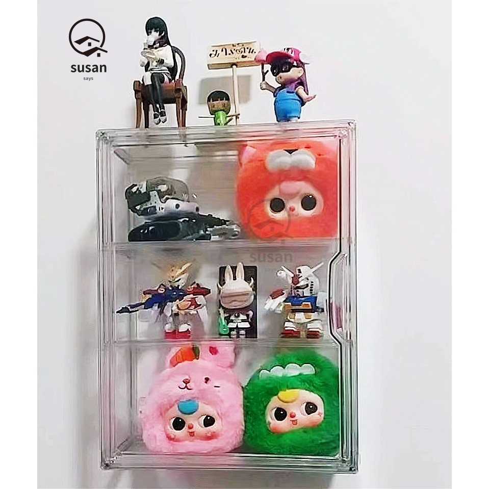 ส่งไว กล่องใส ตู้โมเดล ตุ๊กตา popmart Baby tree kimmon labubu ของสะสม แบบแขวนผนัง กันฝุ่นกันความชื้น