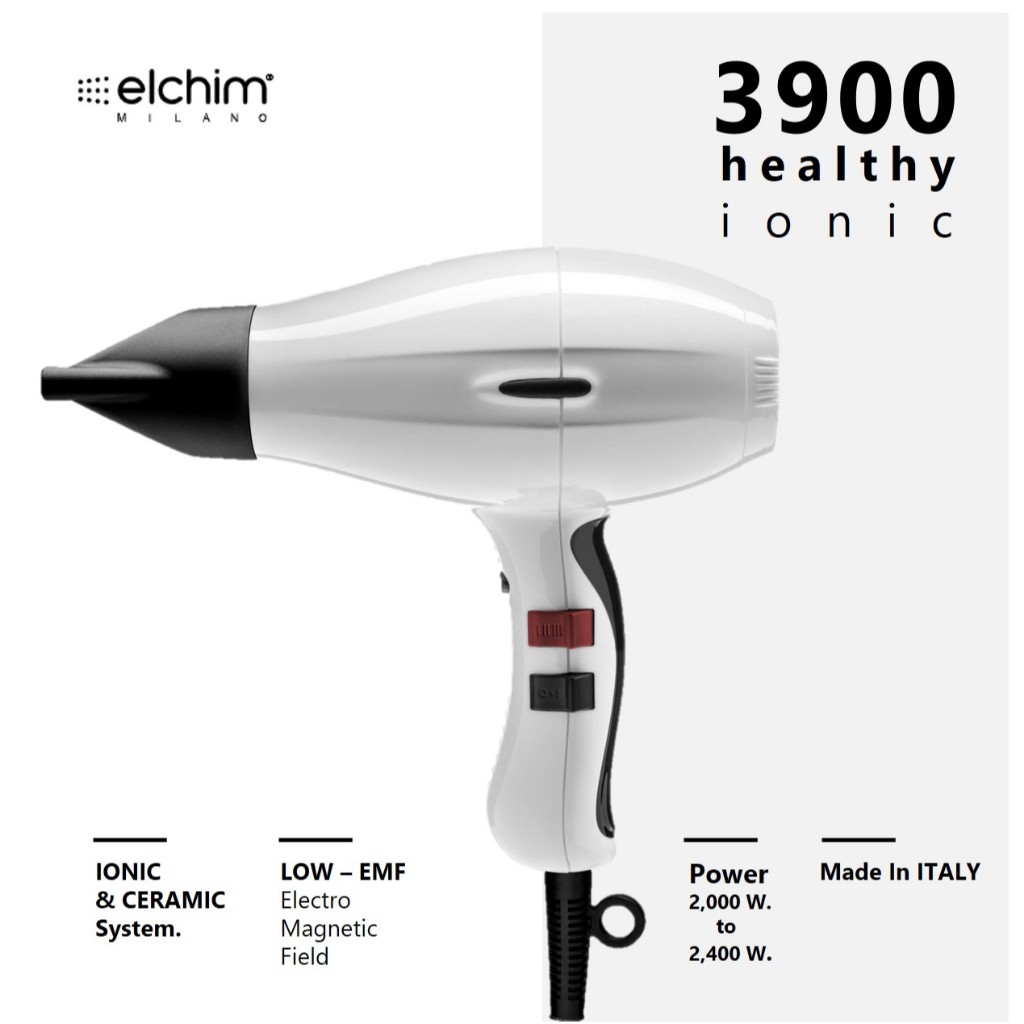 Elchim 3900 HEALTHY IONIC POWERFUL PROFESSIONAL HAIR DRYER 10EL00003 ไดร์เป่าผมช่วยให้ผมชุ่มชื่นและเ