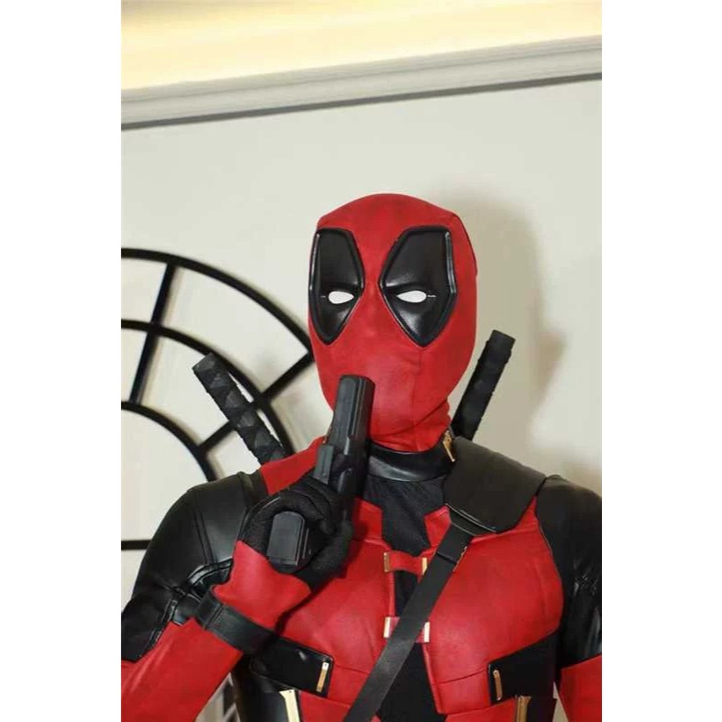 หน้ากากเดดพูล DEAD POOL เดดพูล วัสดุหนัง PU DEAD POOL HELMET มี Face Shield Support