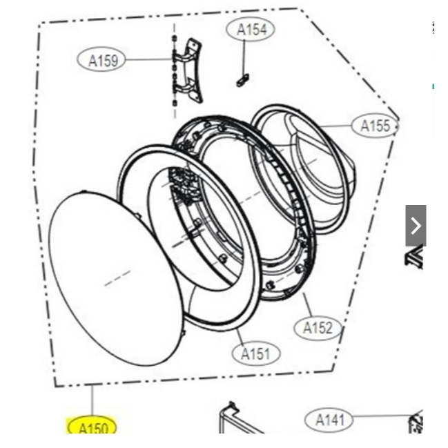 ขายอะไหล่ของแท้/ชุดประตูเครื่องซักผ้าแอลจี/ADC76406408/LG/สามารถใช้งานได้หลายรุ่น