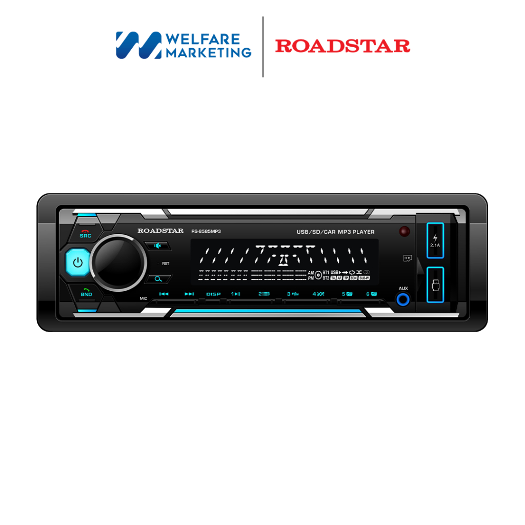 ROADSTAR รุ่น RS-8585MP3 เครื่องเสียงรถยนต์ วิทยุติดรถยนต์ เครื่องเล่น MP3 1DIN มาพร้อมฟังก์ชั่น DSP