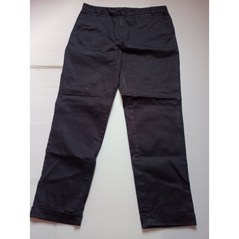 ff904 jeanasis กางเกงผ้าคอตตอนห้าส่วนเอวต่ำยืดนิดหน่อยมือสอง  เอว 28