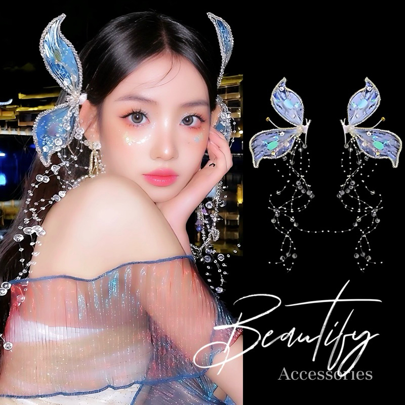 𝓑𝓮𝓪𝓾𝓽𝓲𝓯𝔂 กิ๊บติดผมดีไซน์ครีบปลาวิบวับแวววาวธีมนางเงือกเซ็ตผมสวยตรงคอนเซ็ปสุดสุด