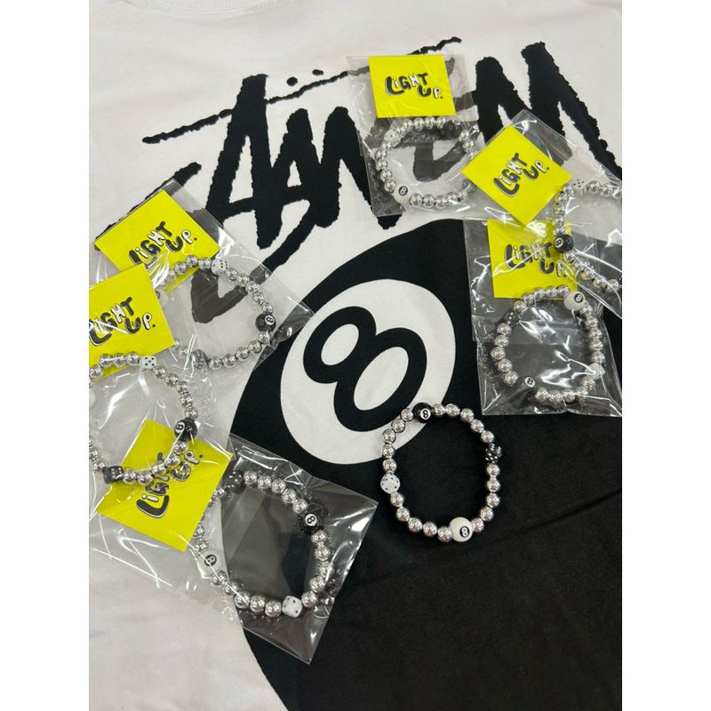 สร้อยข้อมือ 8ball ลูกเต๋า ลูกปัดเงิน Y2K handmade (Lightupbkk)