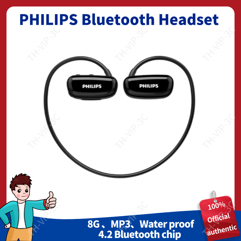 Official authentic 100% PHILIPS Bluetooth Headset Waterproof headphones 8G memory, can directly stor
