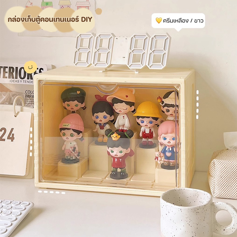 ตู้ใส่โมเดล ชั้นวาง art toy กล่องใส่โมเดล ที่โชว์โมเดล ฟิกเกอร์ ของสะสม กันฝุ่น มีสองสีให้เลือก ประหยัดพื้นที่