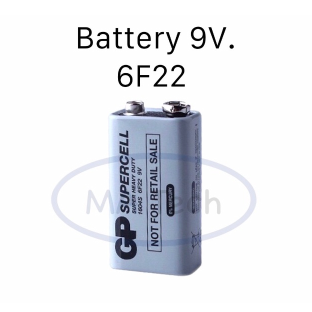 GP Battery 9V ถ่าน 9V แบตเตอรี่ 9 โวลท์ 6F22 ถ่านรีโมท ถ่านไมค์คาราโอเกะ