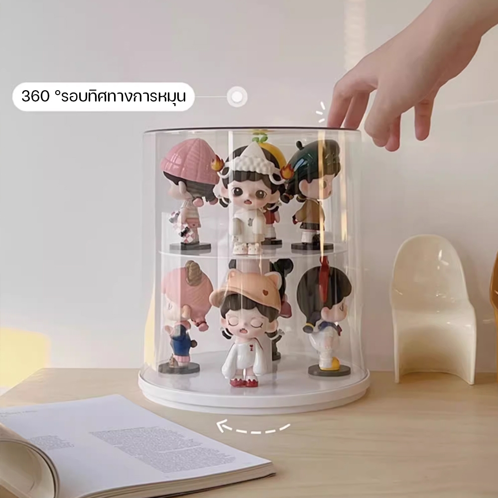 กล่องใส่โมเดล ตู้โชว์ตุ๊กตา กล่องใส่ art toy  หมุนได้360° มองเห็นโมเดล ได้ทั้งด้ารอบทิศทาง วางซ้อนได้ กล่องใส่ตุ๊กตา