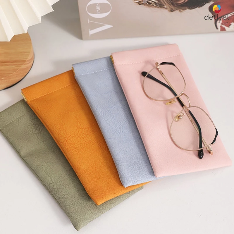 COD🌷กระเป๋าแว่นตาหนังนิ่มหลากสีสีสันสดใสแฟชั่นระดับไฮเอนด์แบบพกพากันน้ำทนทานผู้ชายและผู้หญิงราคาถูกที่สุดขายส่ง-detlyet