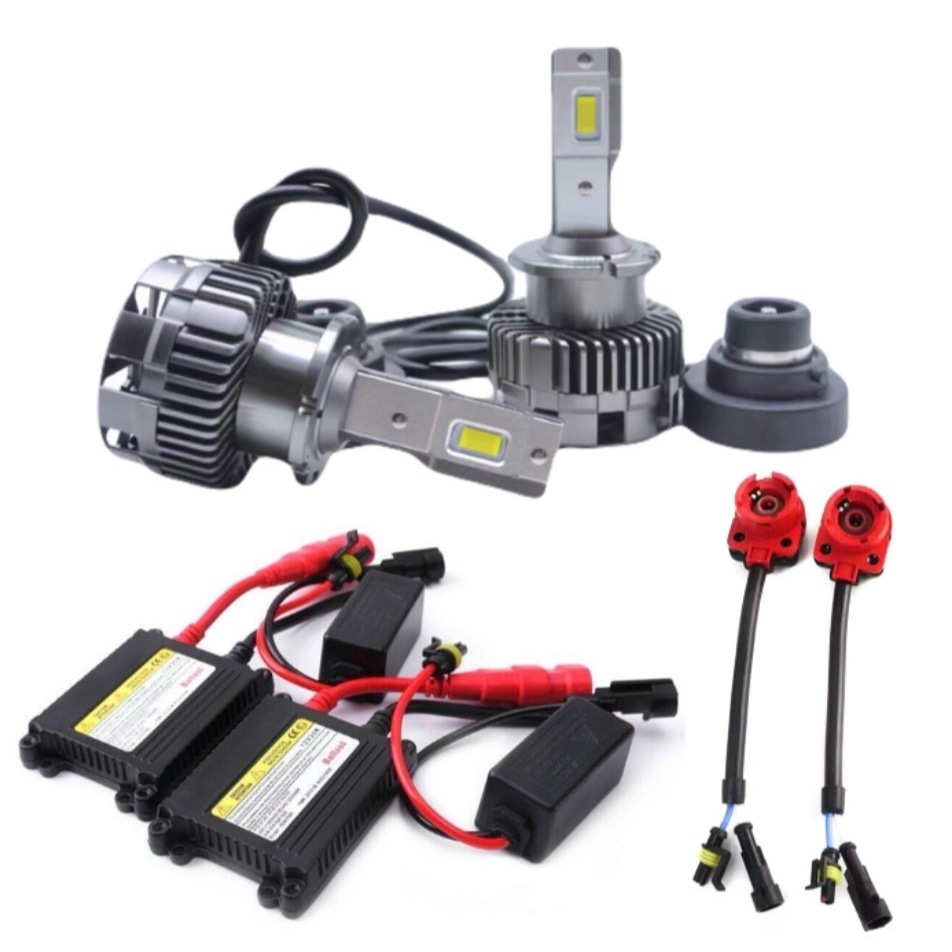 fd_24hr ชุดหลอดไฟหน้ารถยนต์ LED D4S หลอดไฟ+บัลลาสต์35W+ซ็อกเก็ต เป็นชุด1คู่ มีค่าสี 6000K พร้อมส่ง ร