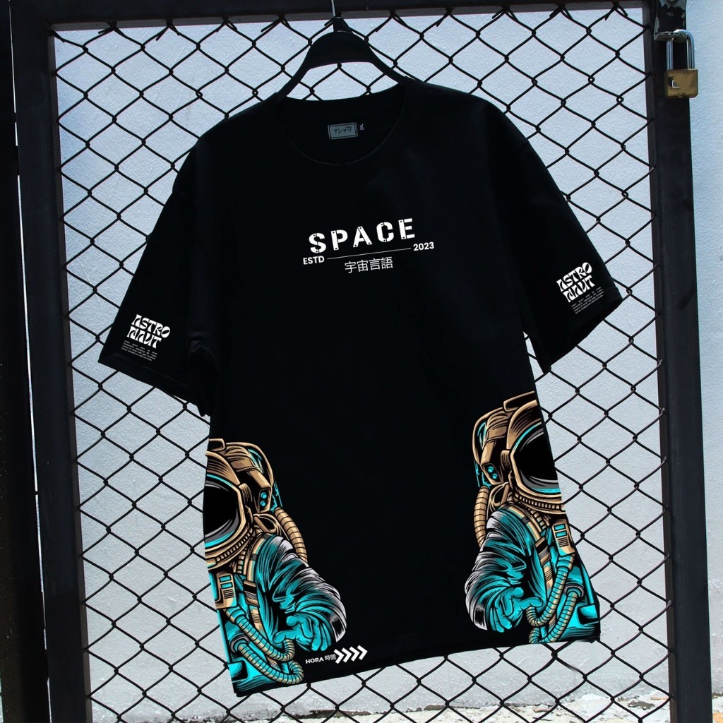เสื้อยืดคอกลม สีดำ ลายอวกาศ SPACE ไซส์ S-6XL บิ๊กไซส์ #เสื้อยืดหมี #เสื้อยืดไซส์ใหญ่ #ขายส่งเสื้อยืด