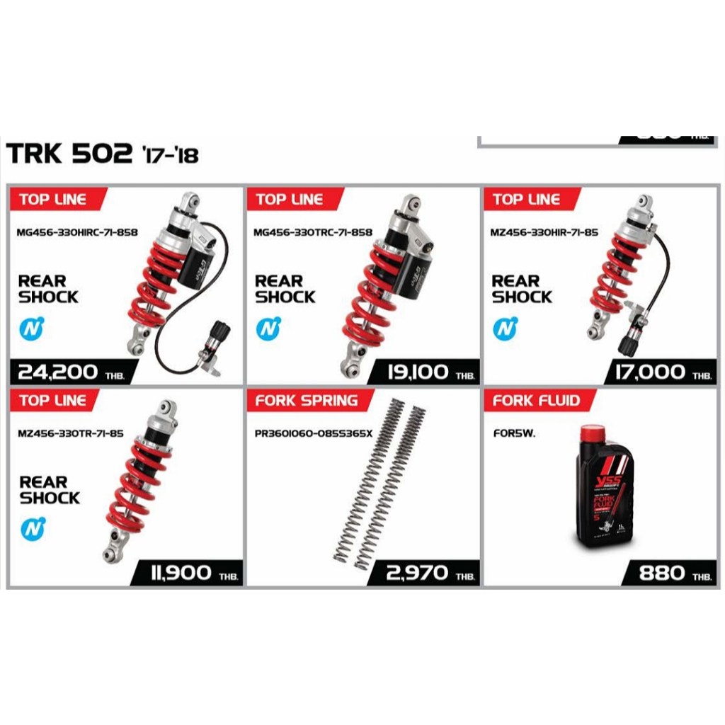 YSS FOR  BENELLI KTR502 '17-'18