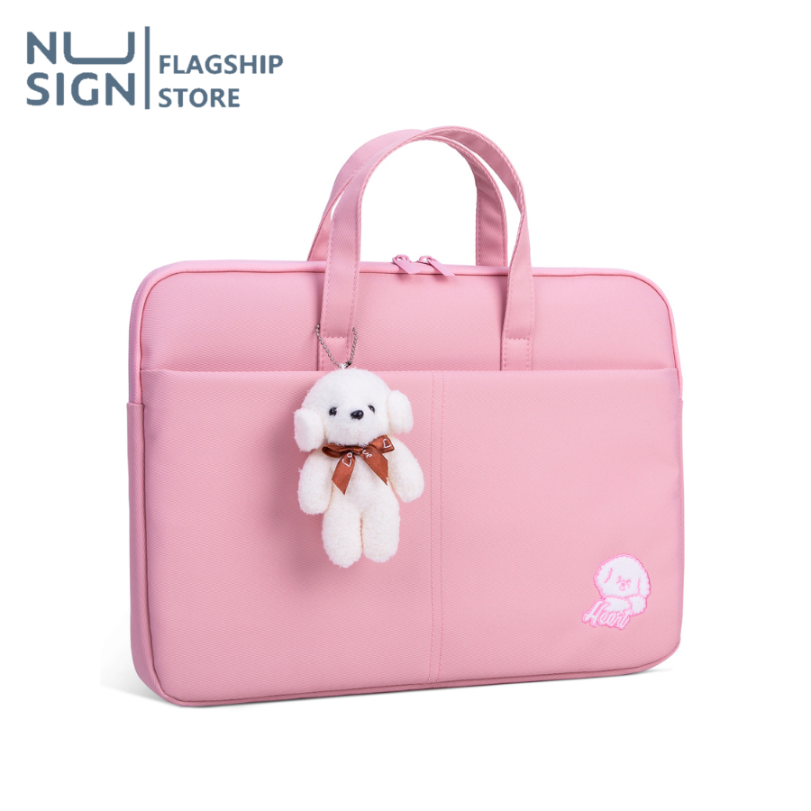 Nusign กระเป๋าโน๊ตบุ๊ค ใส่เอกสาร ใส่แท็บเล็ต ขนาด14นิ้ว บุโฟมกันกระแทก มีสายรัดด้านหลัง จุของได้เยอะ Briefcase laptop