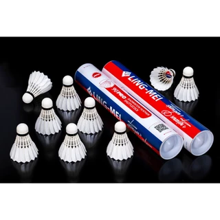 🎯 LING-MEI 90 Pro 🏸✨ ลูกแบดขนห่านเกรดพรีเมียม 🦢 สปีด 75-76 🎯 ทนทาน คุ้มค่า ✨