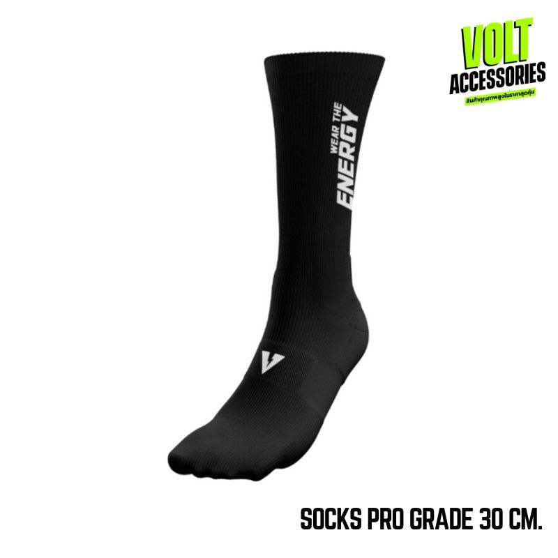 VOLT ถุงเท้า กีฬา ออกกำลังกาย สีดำ TORQUE 001 WTE BLACK SOCK  TQ-0185