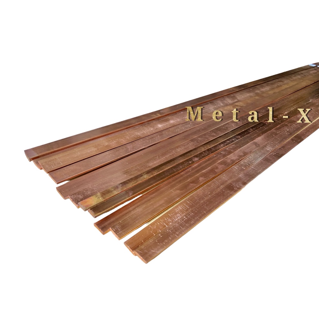 บัสบาร์ทองแดงแท้ 99.995% ขนาด 25 x 5mm.(กว้าง x หนา) ทองแดงแบน ทองแดงแท่ง Copper Busbar สำหรับงานไฟฟ้า