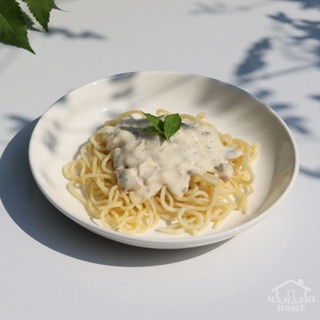 จานเซรามิค ขนาด 8 นิ้ว แบบกลม สำหรับอาหาร จานสีขาว