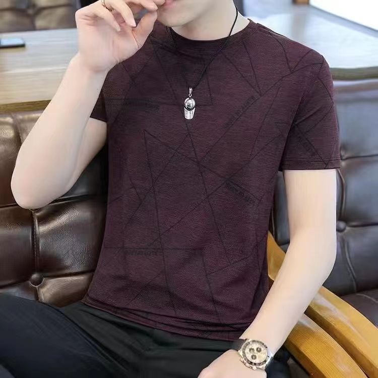 เสื้อยืดคอกลม เสื้อยืดแขนสั้นผู้ชาย ไม้ย้วยไม่ต้องรีด ผ้านุ่มใส่สบาย