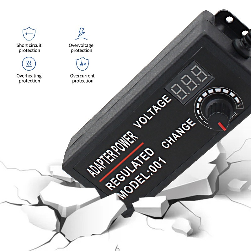 อะแดปเตอร์ อแดปเตอร์ชาร์จ AC/DC ปรับโวลท์ได้ 3-12V/5A มี Volt Meter ในตัว Adapter5.5 x 2.1MMหม้อแปลง - รูปที่ 2