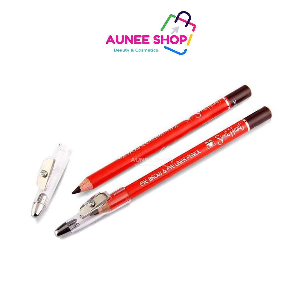 ( 1 แท่ง) แท้ ดินสอเขียนคิ้ว พร้อมกบเหลา Sweet Heart eye brow & eyeliner pecil ดินสอเขียนขอบตาและเขียนคิ้ว สวีทฮาร์ท