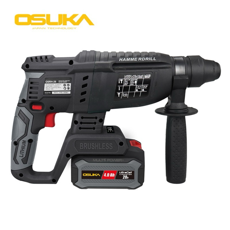 OSUKA สว่านโรตารี่ไร้สาย 3ระบบ 20v มอเตอร์ไร้แปรงถ่าน  OCRH851-M1