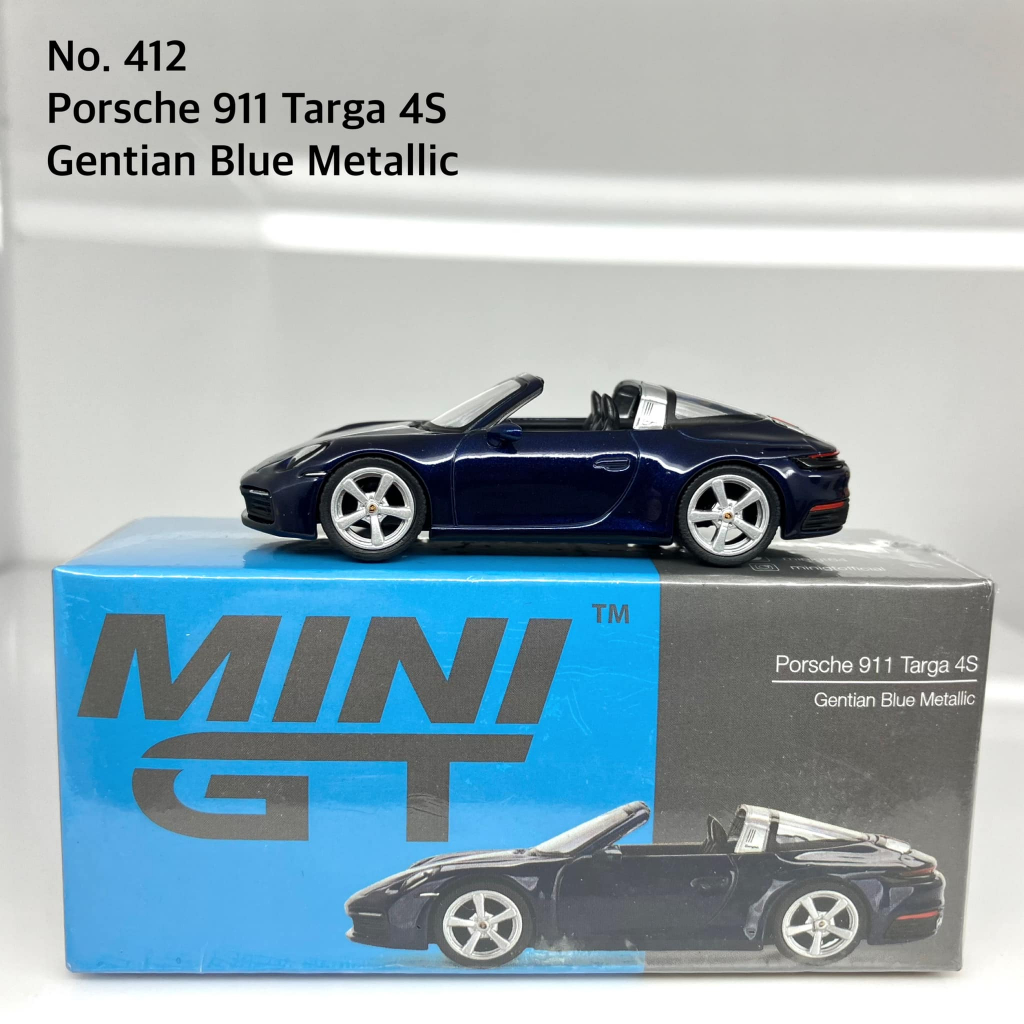 MiniGT 📌No. 412📌 Porsche 911 Targa 4S Gentian Blue Metallic